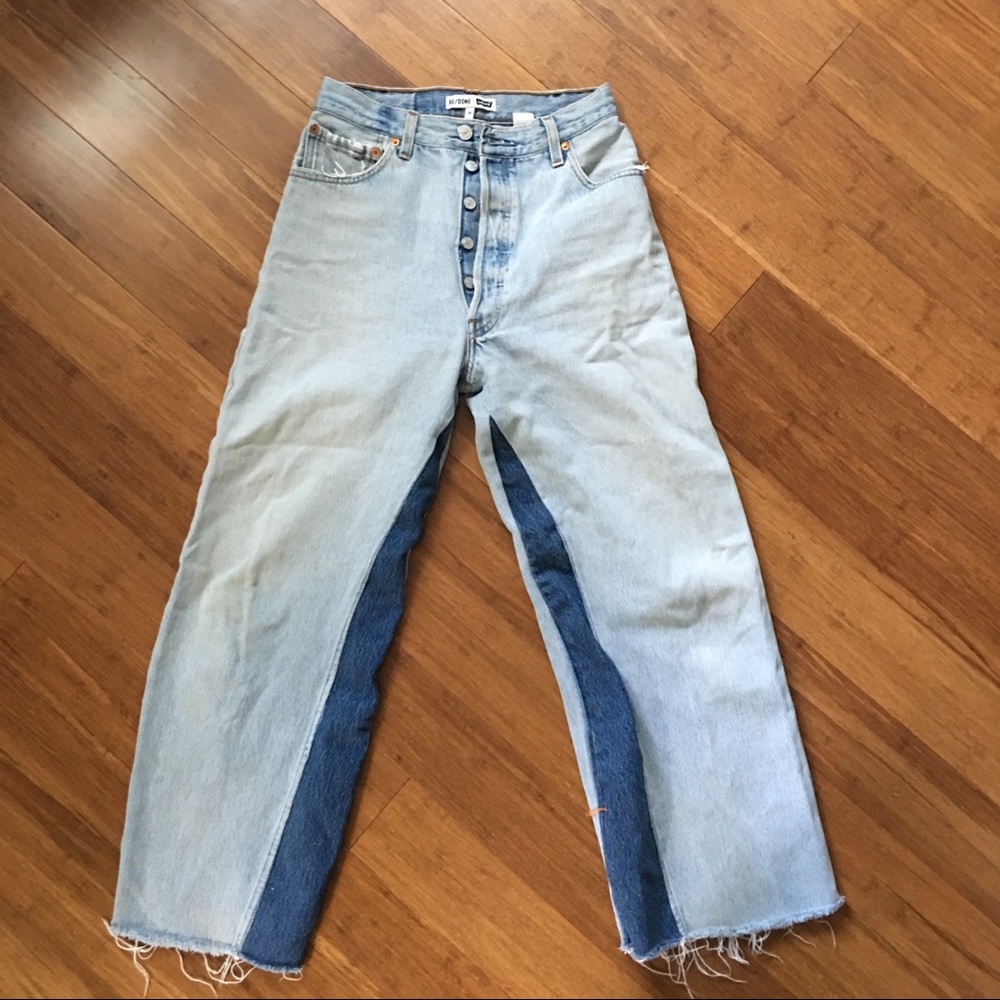 Re/done high rise wide leg jeans
